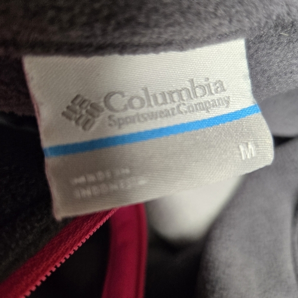 Columbia Womens Gray and Black Fleece with Pink Trim Quarter Zip Medium - Picture 3 of 4
